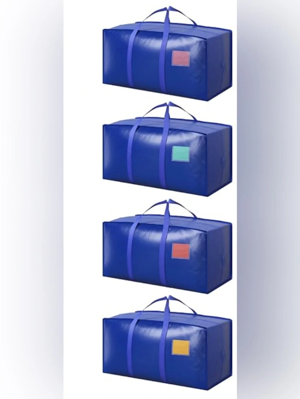 4 Pack 93L Extra Large Moving Storage Bags Heavy Duty Waterproof Zipper Totes
